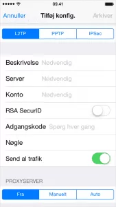 vpn ipad iphone ipod sozlamalari o'rnatilmagan