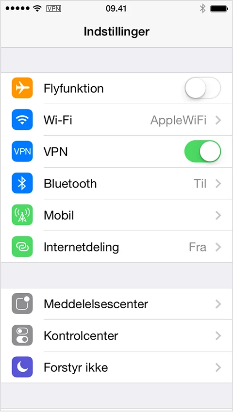 o'tish vpn iPhone ipad ipod