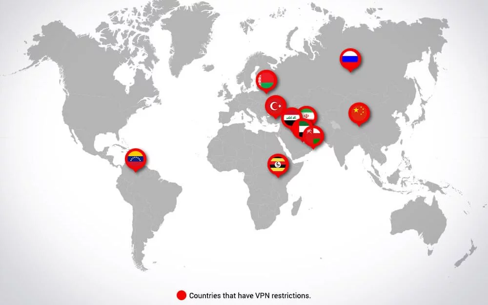 vpn este interzis în multe țări în care statul oprimă populația