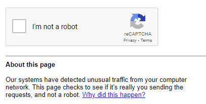Google unusual traffic besked